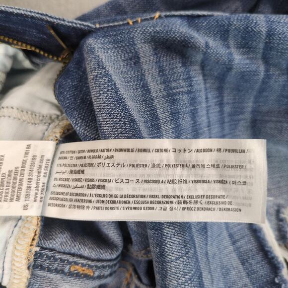 Abercrombie & Fitch Destroyed Jeans Women's 8R 34x28" Tapered Distressed Ankle - Picture 4 of 10